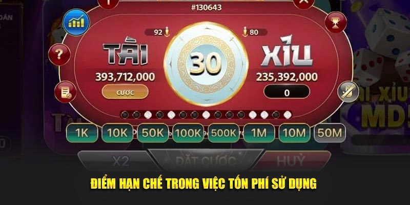 Điểm hạn chế trong việc tốn phí sử dụng 